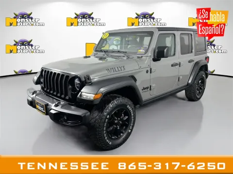 Gray 2021 Jeep Wrangler Unlimited Willys for sale in Louisville, TN