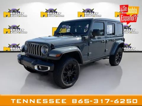 Gray 2025 Jeep Wrangler Sahara 4xe for sale in Louisville, TN