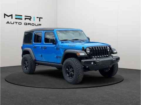 Blue 2021 Jeep Wrangler Unlimited Willys Sport SUV 4D for sale in Jacksonville, FL