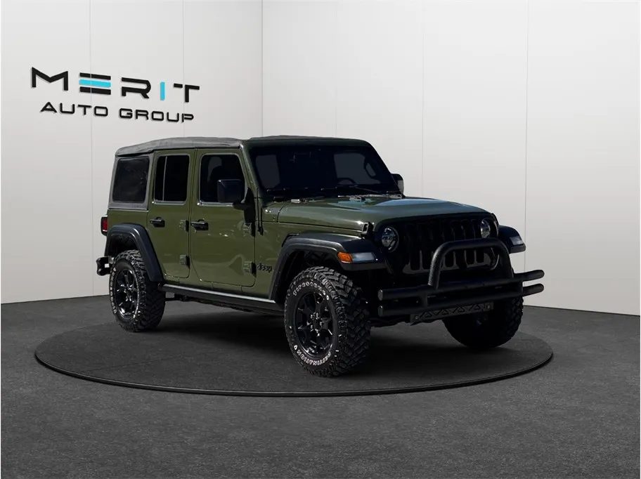 Green 2021 Jeep Wrangler Unlimited Willys Sport Utility 4D for sale in Jacksonville, FL