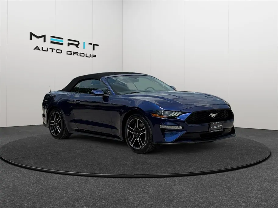 Blue 2020 Ford Mustang EcoBoost Premium Convertible 2D for sale in Jacksonville, FL
