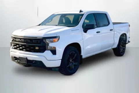 Blue 2022 Chevrolet Silverado 1500 Crew Cab Custom Pickup 4D 5 3/4 ft for sale in Janesville, WI