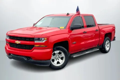 Red 2018 Chevrolet Silverado 1500 Crew Cab Custom Pickup 4D 5 3/4 ft for sale in Janesville, WI