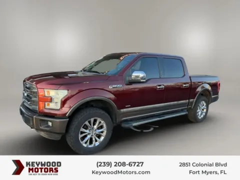 Red 2016 Ford F-150 SuperCrew Cab Lariat Pickup 4D 5 1/2 ft for sale in Fort Myers, FL