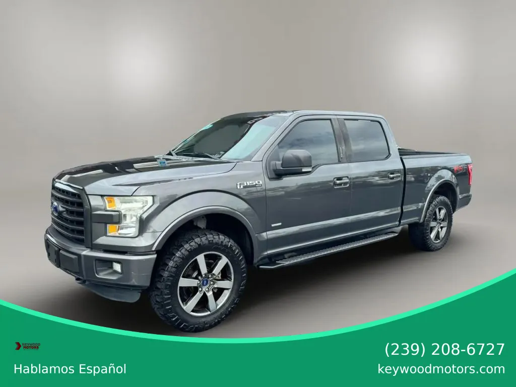 Gray 2016 Ford F-150 SuperCrew Cab XLT Pickup 4D 6 1/2 ft for sale in Fort Myers, FL