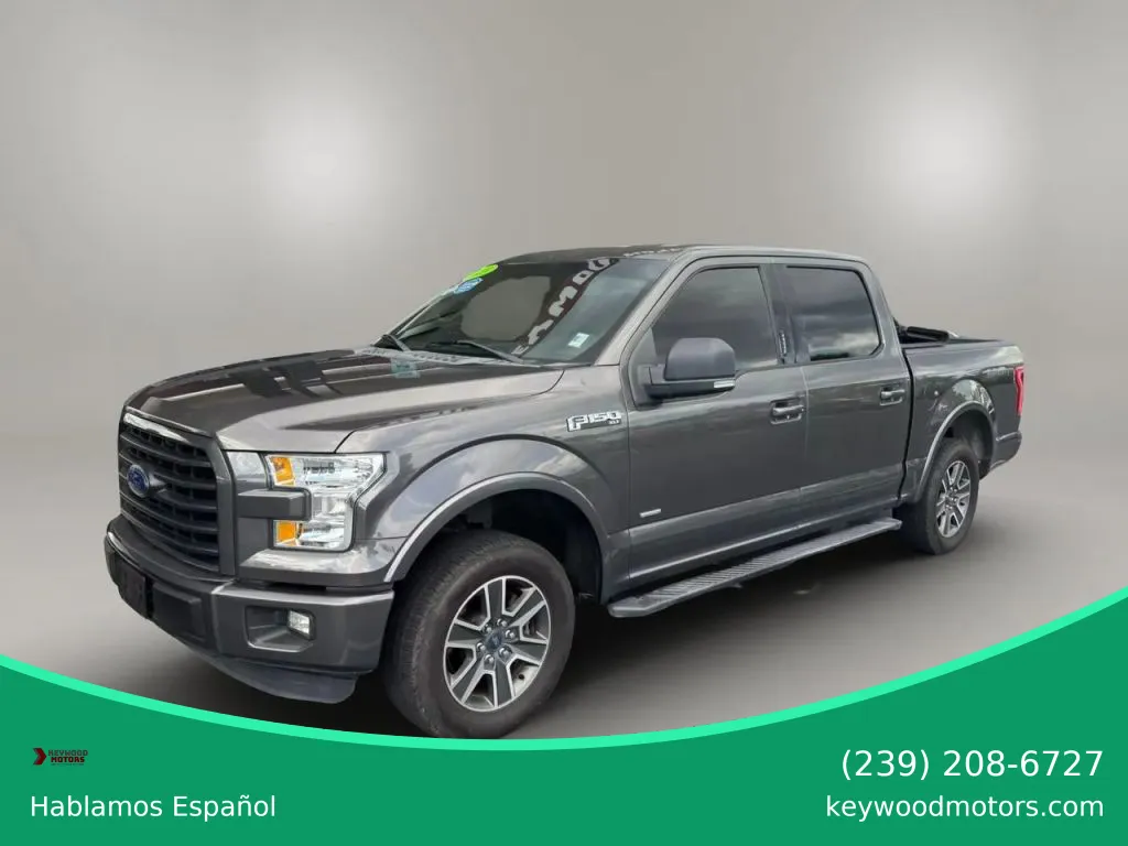 Gray 2015 Ford F-150 SuperCrew Cab XLT Pickup 4D 5 1/2 ft for sale in Fort Myers, FL