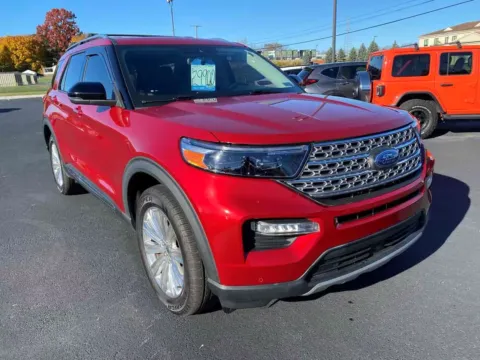 Red 2021 Ford Explorer Hybrid Limited for sale in Lebanon, PA