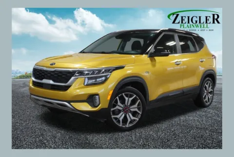 Yellow 2021 Kia Seltos SX for sale in Plainwell, MI