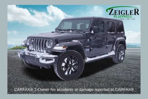 Gray 2023 Jeep Wrangler Sahara 4xe for sale in Plainwell, MI