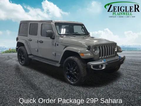 Another view of 2023 Jeep Wrangler Sahara 4xe for sale in Plainwell, MI at Zeigler Chrysler Dodge Jeep Ram of Plainwell