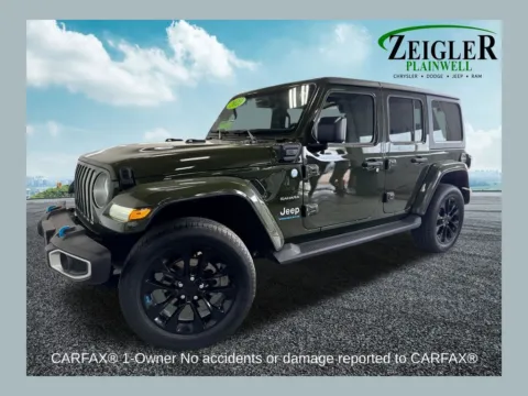 Green 2023 Jeep Wrangler Sahara 4xe for sale in Plainwell, MI
