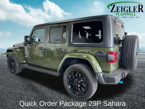 Another view of 2023 Jeep Wrangler Sahara 4xe for sale in Plainwell, MI at Zeigler Chrysler Dodge Jeep Ram of Plainwell