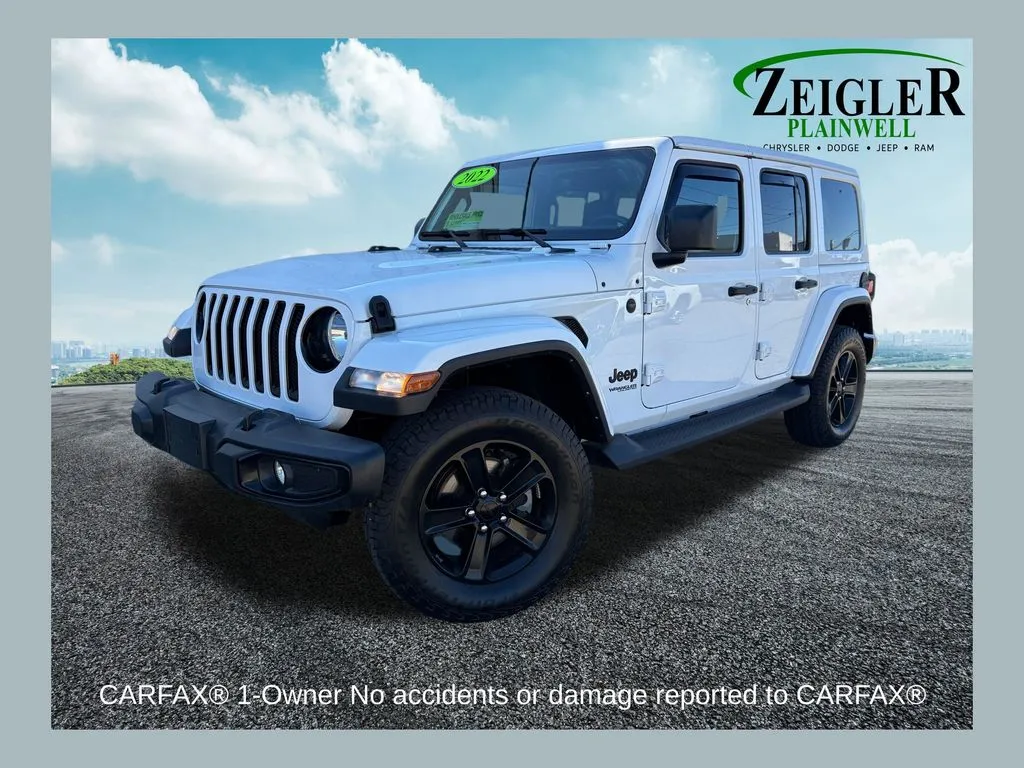 White 2022 Jeep Wrangler Unlimited Sahara Altitude for sale in Plainwell, MI