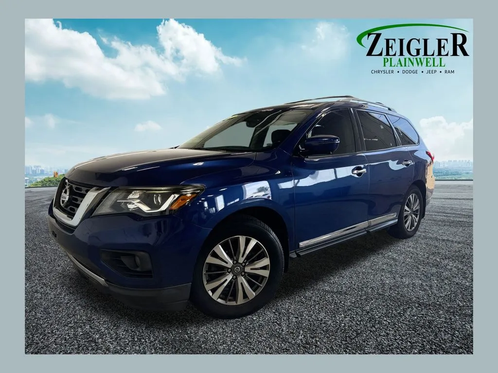 Blue 2017 Nissan Pathfinder Platinum for sale in Plainwell, MI