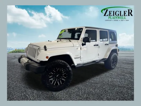 White 2013 Jeep Wrangler Unlimited Sahara for sale in Plainwell, MI