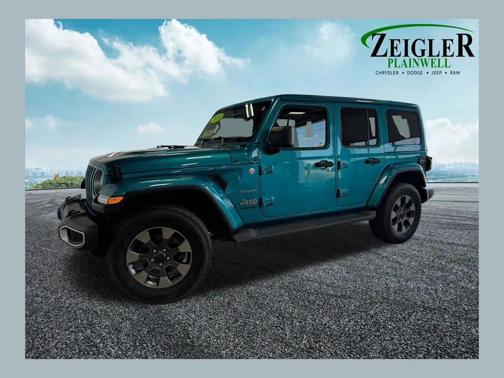 Blue 2020 Jeep Wrangler Unlimited Sahara for sale in Plainwell, MI