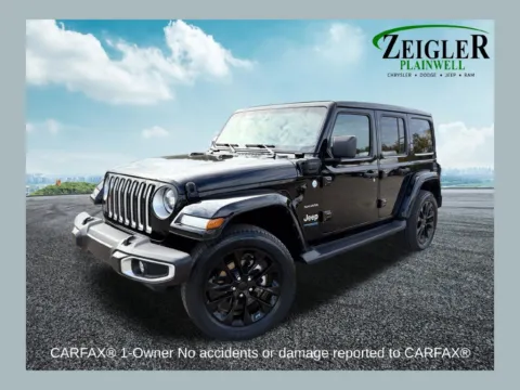 Black 2021 Jeep Wrangler Unlimited Sahara 4xe for sale in Plainwell, MI