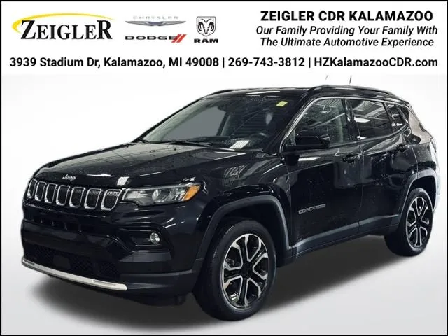 Black 2022 Jeep Compass Limited for sale in Kalamazoo, MI