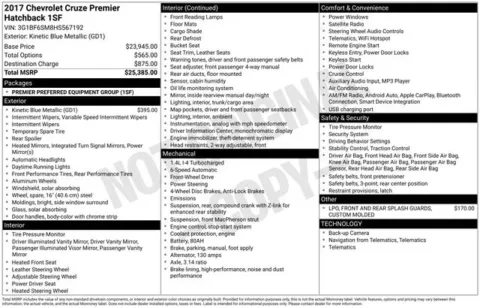 More photos of 2017 Chevrolet Cruze Premier at Zeigler BMW of Kalamazoo, MI