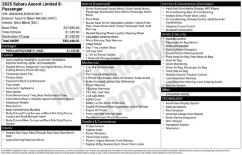 More photos of 2025 Subaru Ascent Limited at Zeigler BMW of Kalamazoo, MI