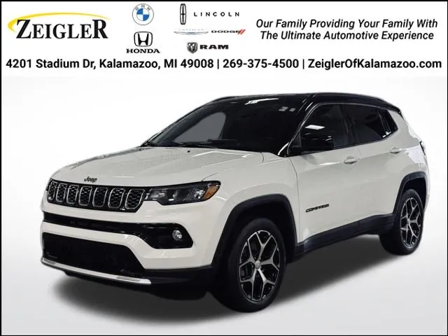 White 2024 Jeep Compass Limited for sale in Kalamazoo, MI
