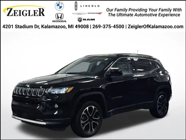 Black 2022 Jeep Compass Limited for sale in Kalamazoo, MI