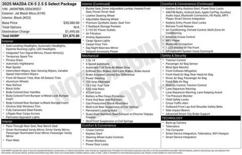 More photos of 2025 Mazda CX-5 2.5 S Select Package at Zeigler BMW of Kalamazoo, MI