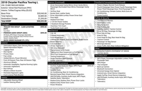 More photos of 2018 Chrysler Pacifica Touring L at Zeigler BMW of Kalamazoo, MI