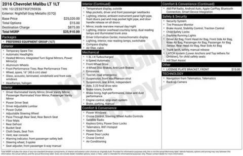 More photos of 2016 Chevrolet Malibu LT at Zeigler BMW of Kalamazoo, MI