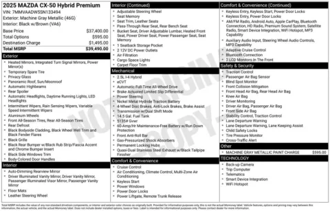 More photos of 2025 Mazda CX-50 Hybrid Premium at Zeigler BMW of Kalamazoo, MI