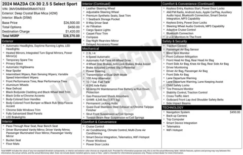 More photos of 2024 Mazda CX-30 2.5 S Select Sport at Zeigler BMW of Kalamazoo, MI