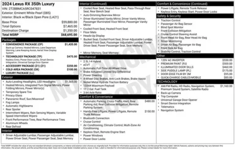 More photos of 2024 Lexus RX 350h Luxury at Zeigler BMW of Kalamazoo, MI