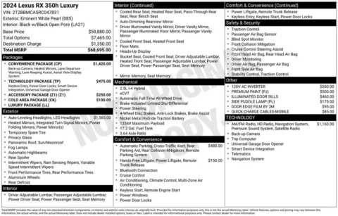 More photos of 2024 Lexus RX 350h Luxury at Zeigler BMW of Kalamazoo, MI