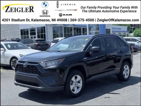 Black 2021 Toyota RAV4 Hybrid LE for sale in Kalamazoo, MI