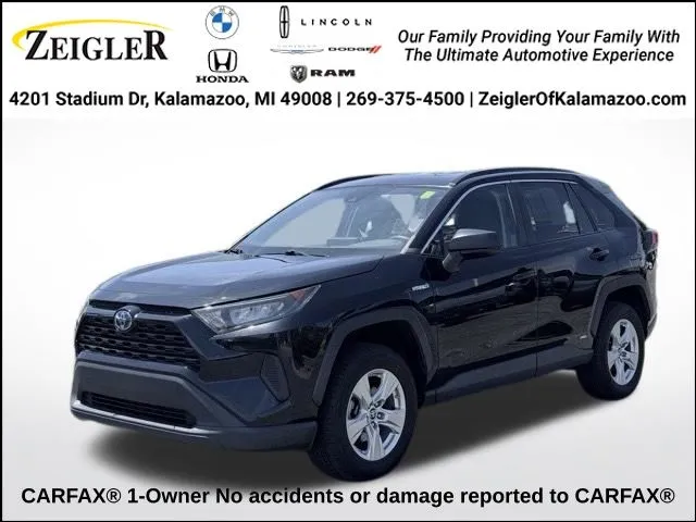 Black 2021 Toyota RAV4 Hybrid LE for sale in Kalamazoo, MI