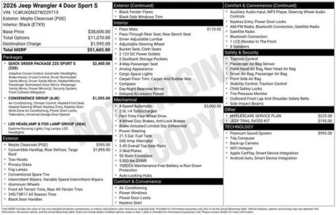 More photos of 2026 Jeep Wrangler Sport S at Zeigler BMW of Kalamazoo, MI