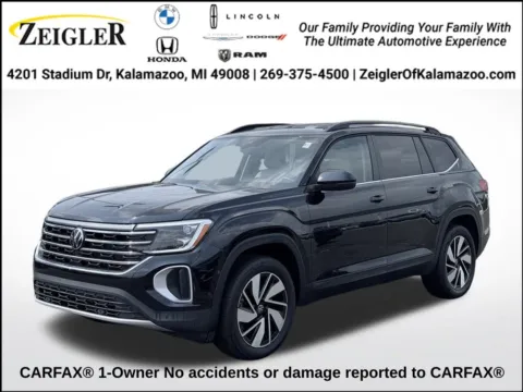 Black 2025 Volkswagen Atlas 2.0T SE w/Technology for sale in Kalamazoo, MI