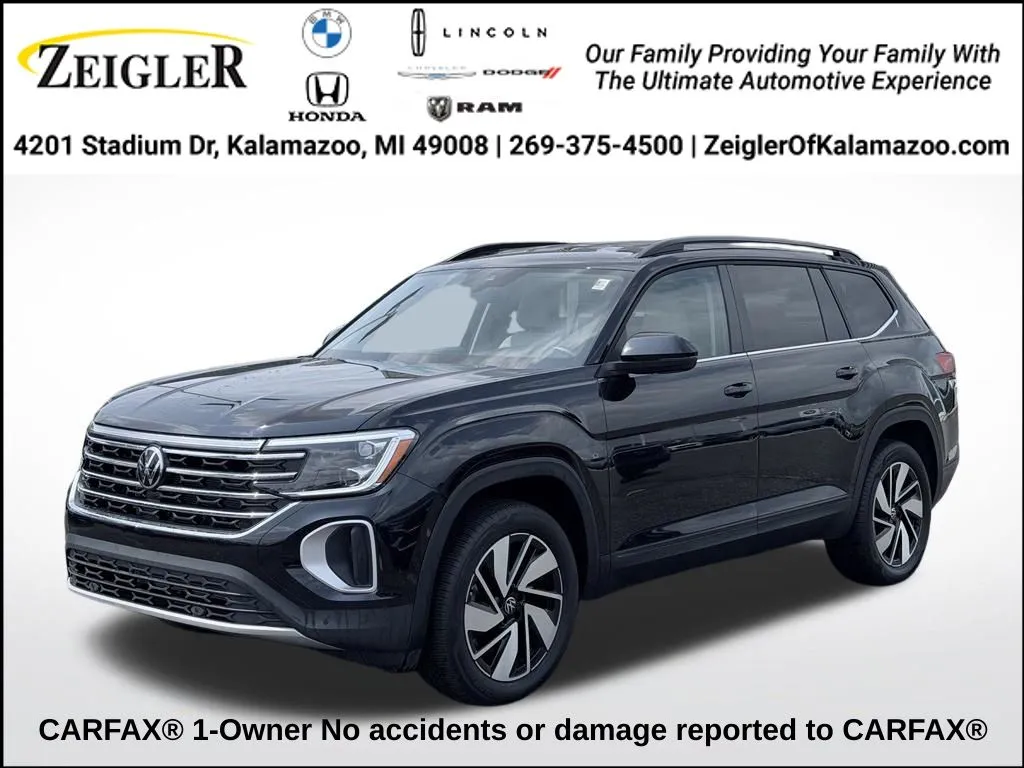 Black 2025 Volkswagen Atlas 2.0T SE w/Technology for sale in Kalamazoo, MI