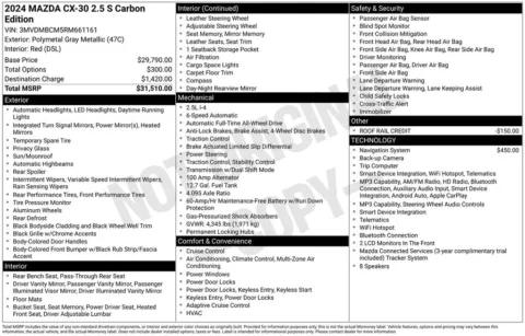 More photos of 2024 Mazda CX-30 2.5 S Carbon Edition at Zeigler BMW of Kalamazoo, MI