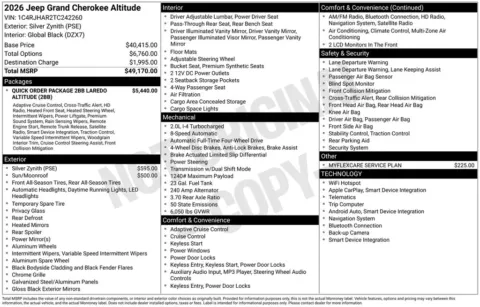 More photos of 2026 Jeep Grand Cherokee Altitude at Zeigler BMW of Kalamazoo, MI