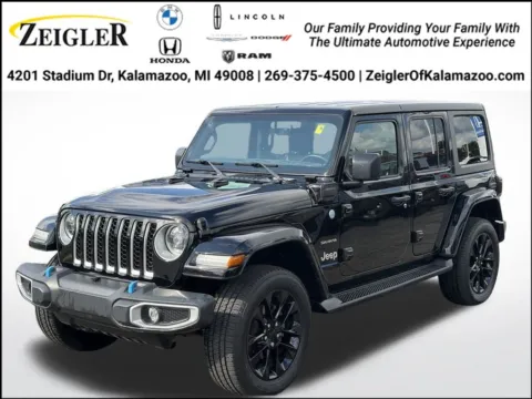 Black 2023 Jeep Wrangler Sahara 4xe for sale in Kalamazoo, MI