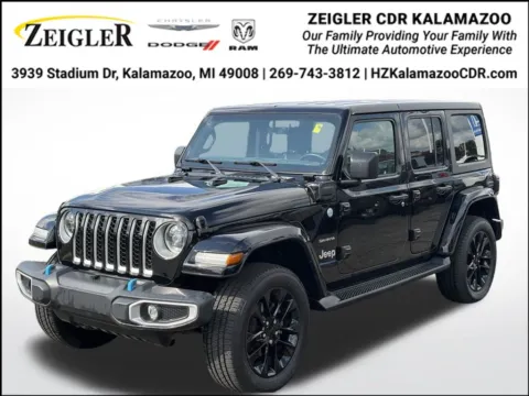 Black 2023 Jeep Wrangler Sahara 4xe for sale in Kalamazoo, MI