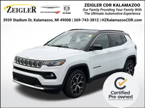 White 2025 Jeep Compass Limited for sale in Kalamazoo, MI