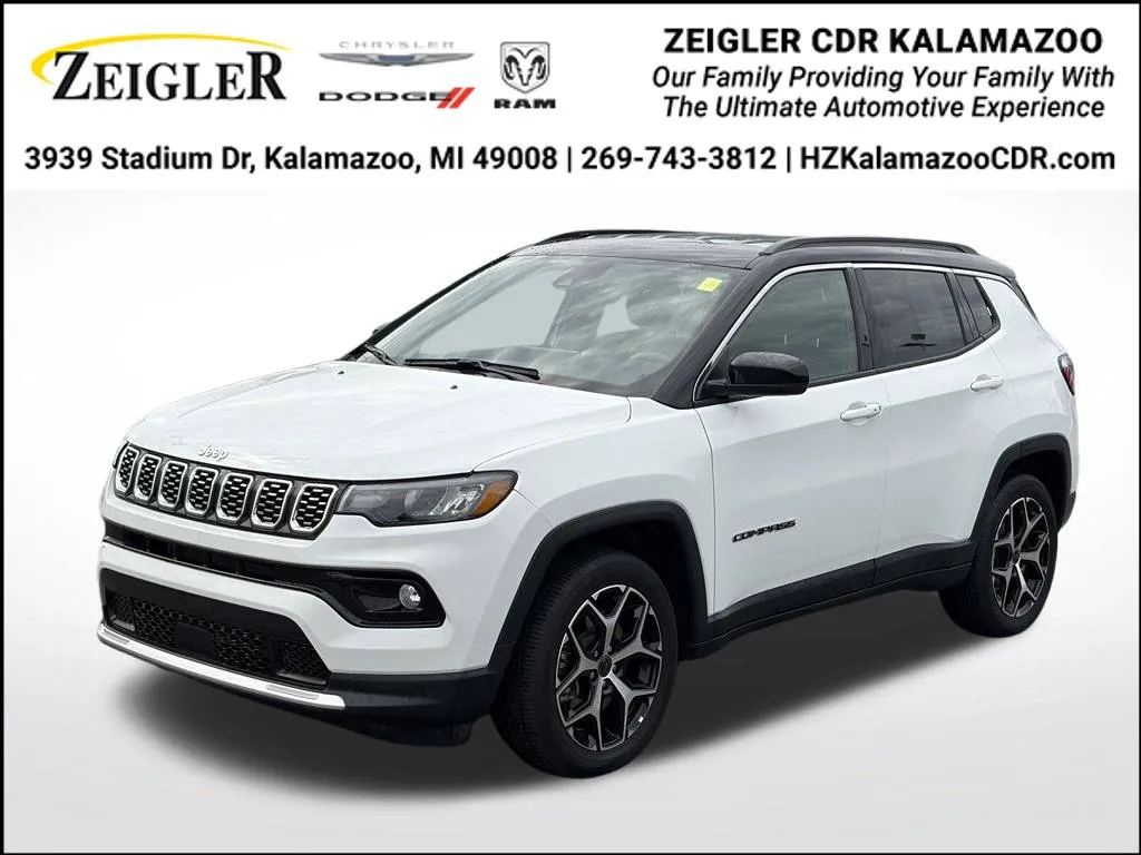 White 2025 Jeep Compass Limited for sale in Kalamazoo, MI
