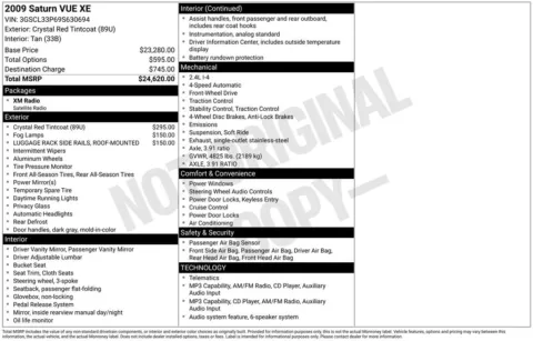 More photos of 2009 Saturn VUE XE at Zeigler BMW of Kalamazoo, MI