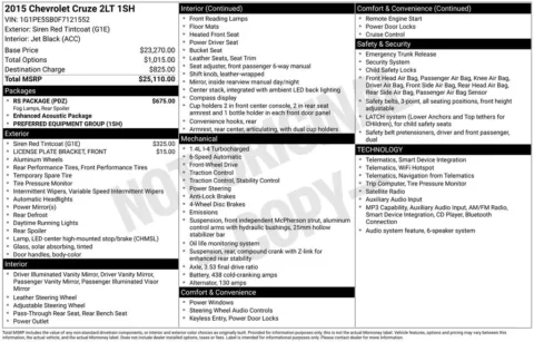 More photos of 2015 Chevrolet Cruze 2LT at Zeigler BMW of Kalamazoo, MI