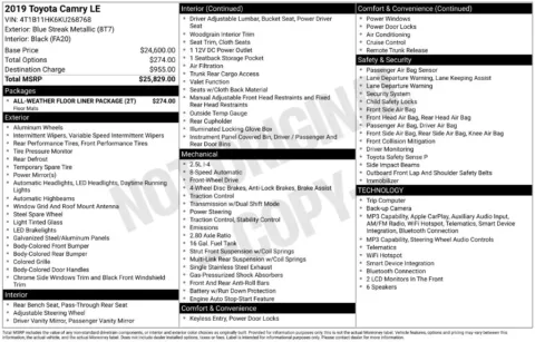 More photos of 2019 Toyota Camry LE at Zeigler BMW of Kalamazoo, MI
