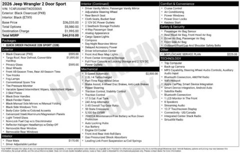 More photos of 2026 Jeep Wrangler Sport at Zeigler BMW of Kalamazoo, MI