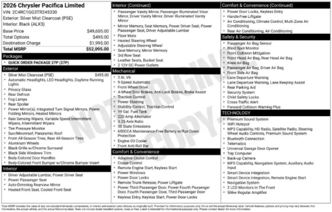 More photos of 2026 Chrysler Pacifica Limited at Zeigler BMW of Kalamazoo, MI