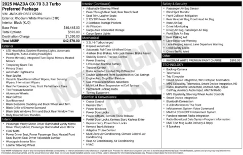 More photos of 2025 Mazda CX-70 3.3 Turbo Preferred at Zeigler BMW of Kalamazoo, MI